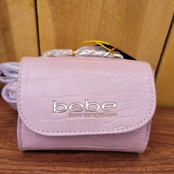 New bebe Los Angeles Camile Dusty Pink Micro Fanny Pack - Picture 1 of 6